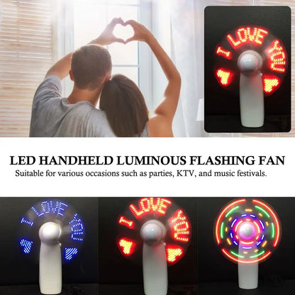 Love You LED Handheld Fan